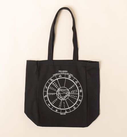 Oklahoma Astrology Chart Tote Bag - Black